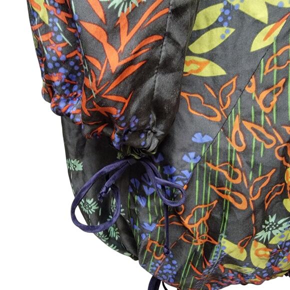 Johnny Was Floral Blouse Womens Sz S Green Multi Silk Pintuck Bohemian Boho Top‎ - Picture 5 of 9